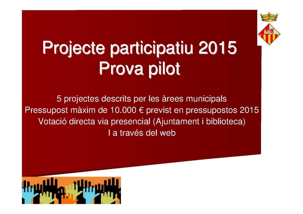Un total de 112 persones ja han emès el seu vot en el Procés Participatiu 2015